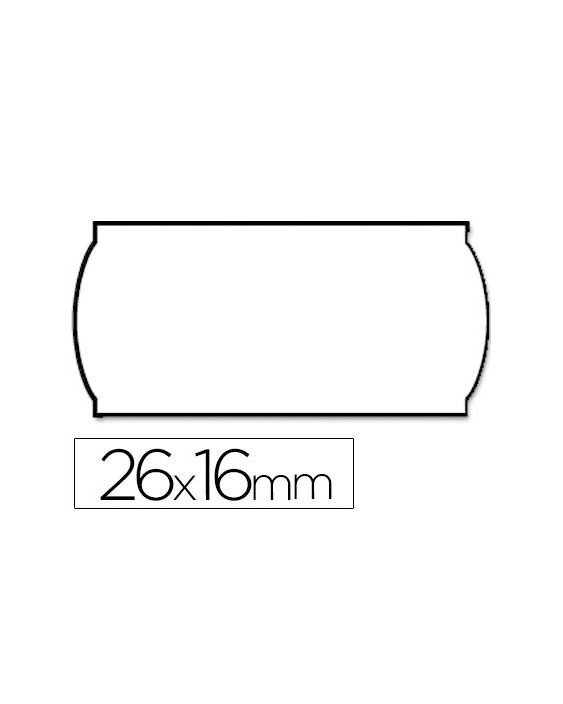 Etiquetas meto onduladas 26x16 mm blanca adh.4 (fuerte) rollo de 1200 etiquetas