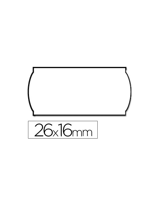Etiquetas meto onduladas 26x16 mm lisa blanca removible rollo 1200 etiquetas