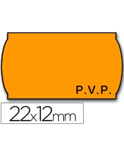Etiquetas meto onduladas 22x12 mm pvp naranja fluor removible rollo 1500 etiquetas