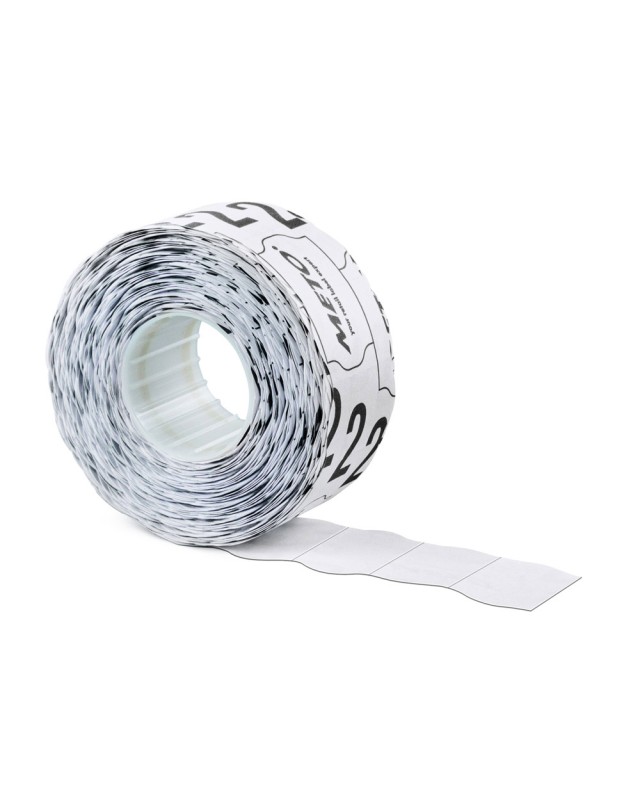 Etiquetas meto onduladas 26x12 mm lisa adh. 2 caja de 6 rollos de 1000 unidades