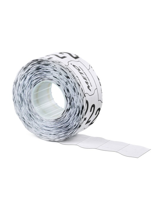 Etiquetas meto onduladas 26x12 mm lisa adh. 2 caja de 6 rollos de 1000 unidades