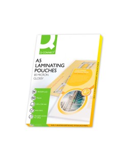 Bolsa de plastificar q-connect 153 x 216 mm 80mc din a5 caja de 100 unidades