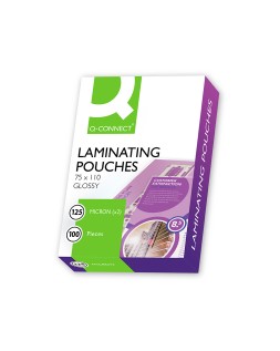 Bolsa de plastificar q-connect 110 x 75 mm 125 mc carnet de identidad caja de 100 unidades