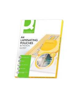 Bolsa de plastificar q-connect 303 x 216 mm 80 mc din a4 caja de 100 unidades