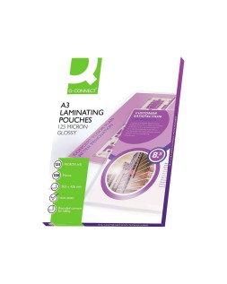 Bolsa de plastificar q-connect 303 x 426 mm 125 mc din a3 caja de 100 unidades