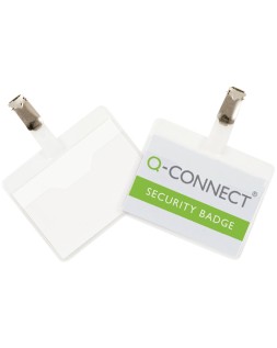 Bolsa de plastificar q-connect 67x98 mm 125 mc con clip para tarjetas de visita caja de 25 unidades