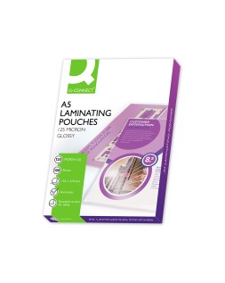 Bolsa de plastificar q-connect 153 x 216 mm din a5 125 mc autoadhesivas caja de 100 unidades