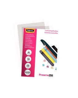 Bolsa de plastificar fellowes brillo din a4 250 mc pack de 100 unidades