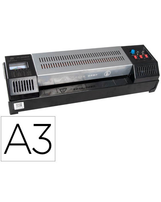 Plastificadora q-connect kf16918 profesional rugerizada caliente din a3 cuatro rodillos hasta 200 mc