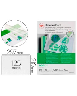 Bolsa de plastificar gbc din a4 125 mc acabado brillo caja de 100 unidades