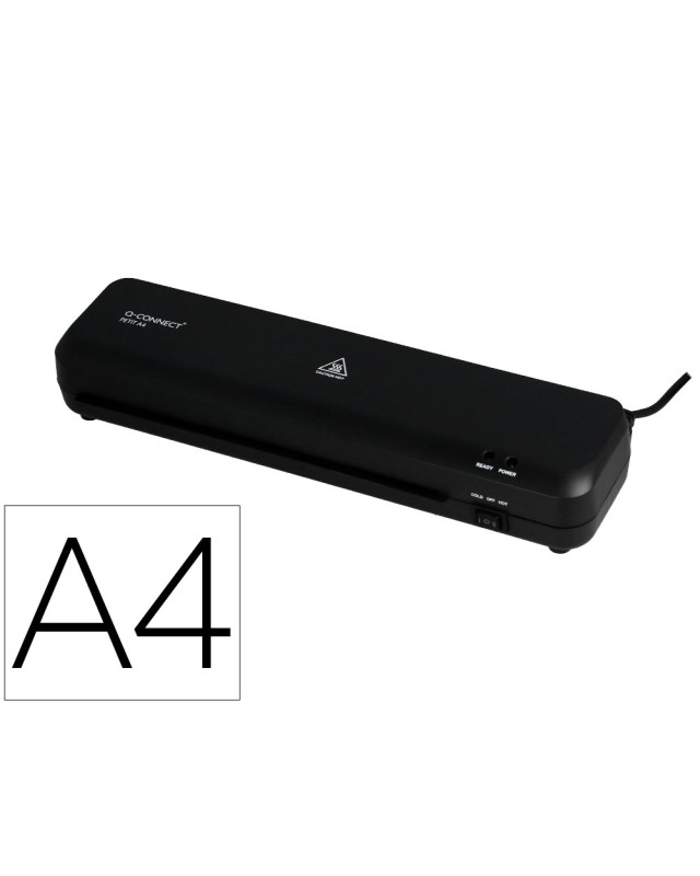 Plastificadora q-connect compacta kf19061 din a4 plastificado caliente/frio luces ready/power 2 rodillos