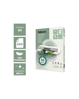 Bolsa de plastificar fellowes recicladas brillo din a3 80 mc pack de 100 unidades