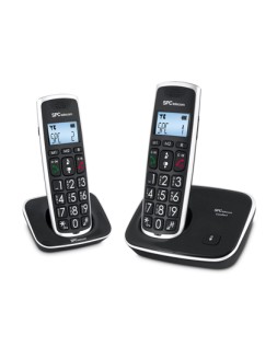 Telefono inalambrico spc duo telecom 7609-n color negro identificador de llamadas agenda pantalla