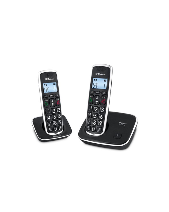Telefono inalambrico spc duo telecom 7609-n color negro identificador de llamadas agenda pantalla