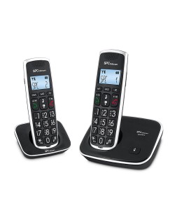 Telefono inalambrico spc duo telecom 7609-n color negro identificador de llamadas agenda pantalla