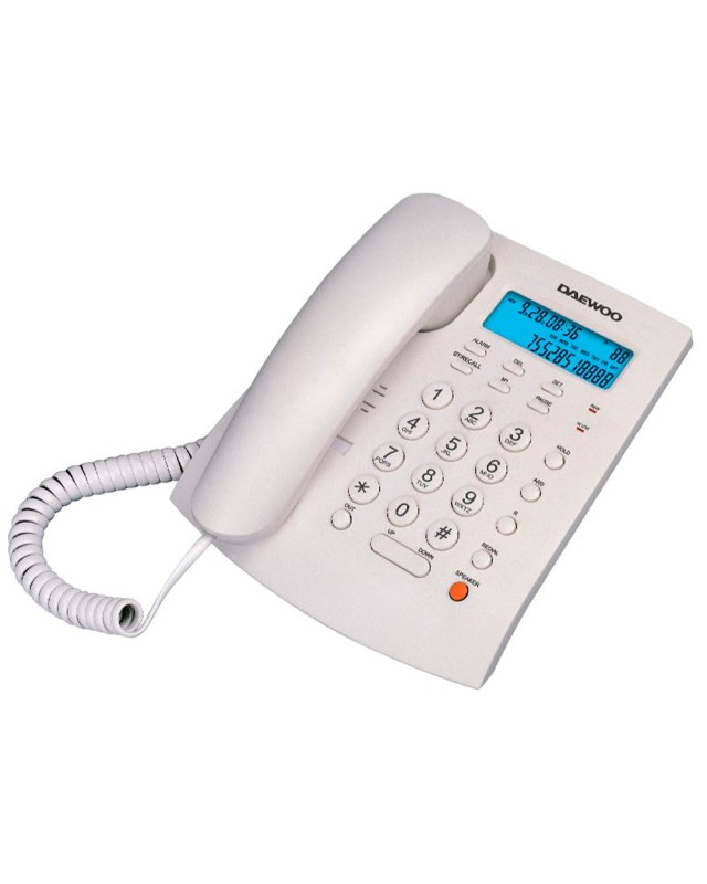 Telefono daewoo sobremesa pantalla retroiluminada manos libres color blanco
