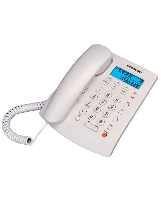 Telefono daewoo sobremesa pantalla retroiluminada manos libres color blanco