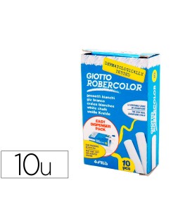 Tiza blanca antipolvo robercolor caja de 10 unidades
