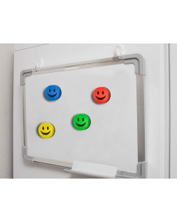 Borrador liderpapel pizarra blanca redondo 5 cm diametro magnetico cara smiley colores surtidos