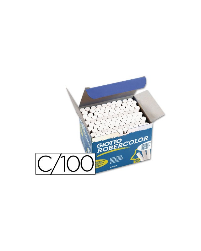 Tiza blanca antipolvo robercolor caja de 100 unidades