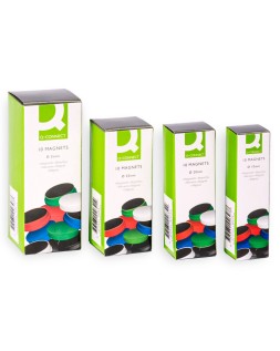 Iman para sujecion q-connect ideal para pizarras magneticas20 mm colores surtidos caja de 10 unidades
