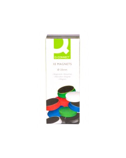 Iman para sujecion q-connect ideal para pizarras magneticas25 mm colores surtidos caja de 10 unidades