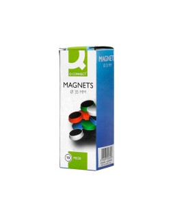 Iman para sujecion q-connect ideal para pizarras magneticas35 mm colores surtidos caja de 10 unidades