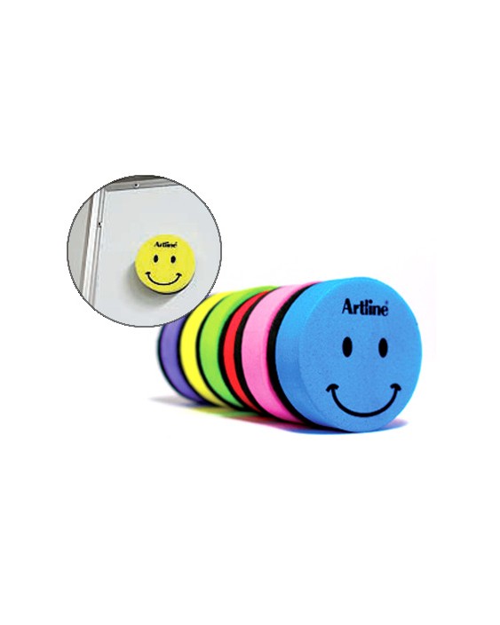 Borrador artline pizarra blanca redondo magnetico cara smiley colores surtidos