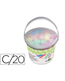 Tiza color liderpapel para suelo cubilete de 20 unidades colores surtidos