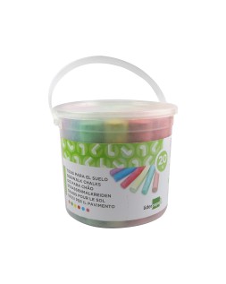 Tiza color liderpapel para suelo cubilete de 20 unidades colores surtidos