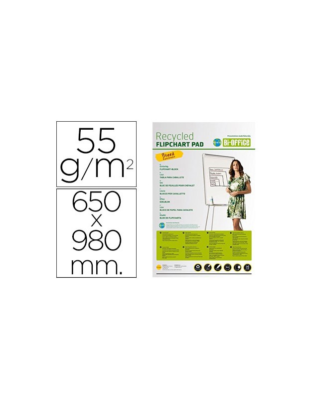 Bloc congreso bi-office papel reciclado 650x980 mm 20 hojas 55 g