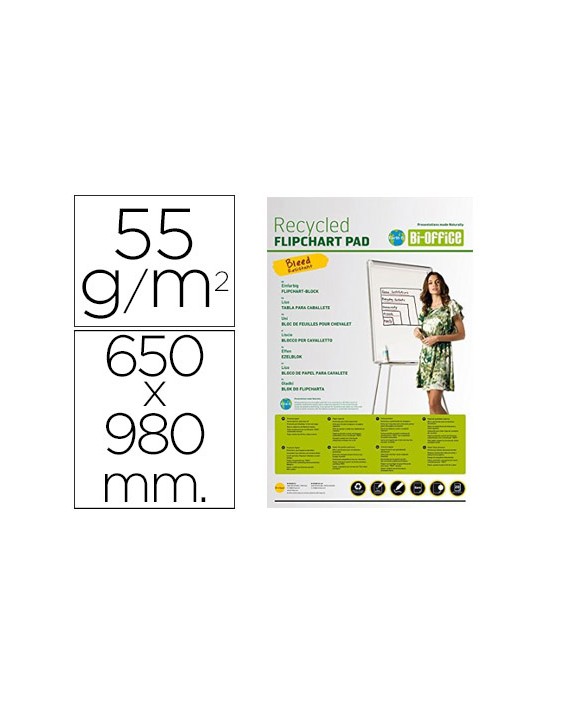 Bloc congreso bi-office papel reciclado 650x980 mm 20 hojas 55 g