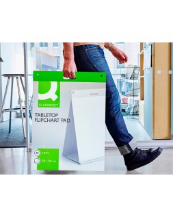 Bloc congreso q-connect liso autoadhesivo sobremesa 508x584 mm 20 hojas papel blanco de 75 g fsc