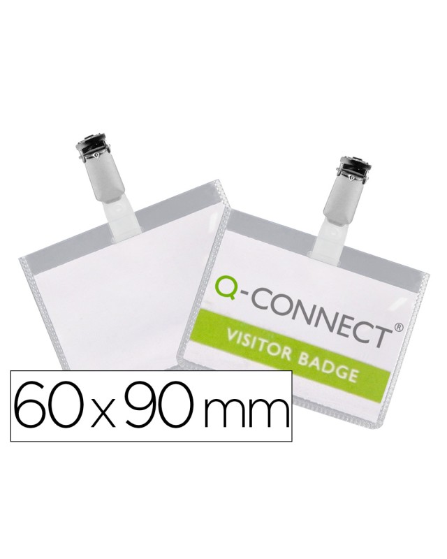 Identificador con pinza q-connect kf01562 60x90 mm cerrada