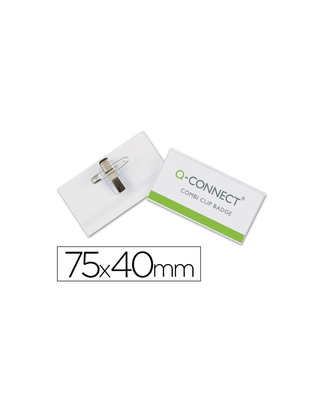Identificador q-connect con pinza e imperdible kf01568 40x75 mm