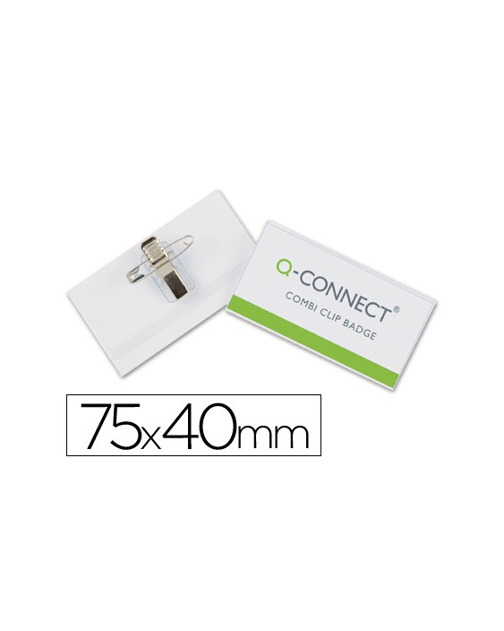 Identificador q-connect con pinza e imperdible kf01568 40x75 mm