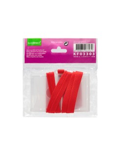Identificador q-connect kf03303 con cordon plano rojo y apertura lateral 94x60 mm
