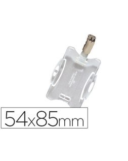 Identificador abierto con pinza giratoria durable uso vertical/horizontal 54x85 mm