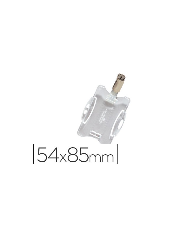 Identificador abierto con pinza giratoria durable uso vertical/horizontal 54x85 mm