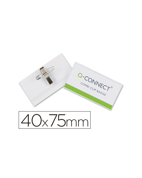 Identificador q-connect con pinza e imperdible kf17457 40x75 mm
