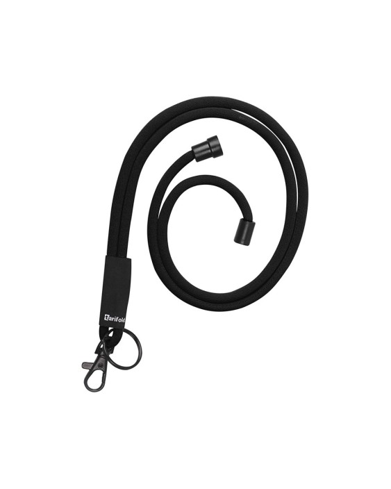 Cordon colgante para identific ador djois textil con llave ro y mosqueton 43 cm negro pack de 10 unidades