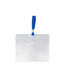 Identificador q-connect con cordon plano azul a6 154x127 mm apertura superior