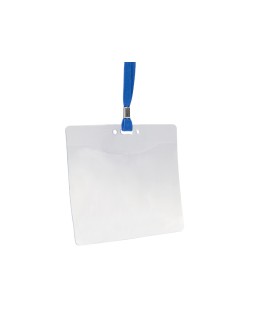 Identificador q-connect con cordon plano azul a6 154x127 mm apertura superior