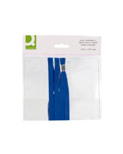 Identificador q-connect con cordon plano azul a6 154x127 mm apertura superior