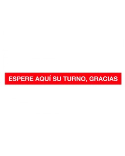 Cinta de señalizacion adhesiva apli espere su turno 100 x 10 cm