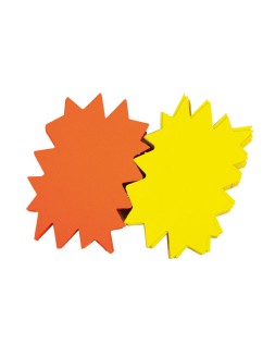 Etiqueta cartulina marcaprecios amarillo/naranja fluorescente 80x120 mm 450 gr pack de 50 unidades