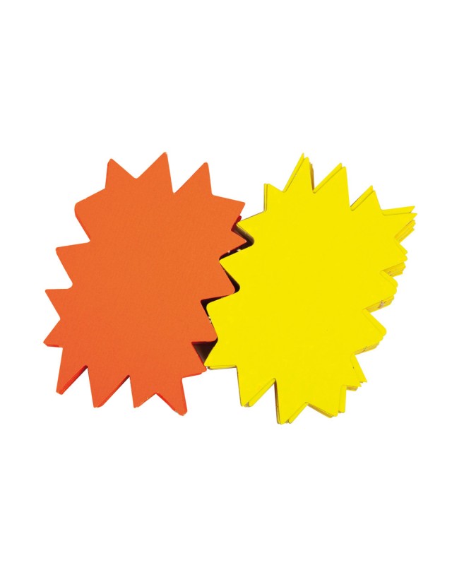 Etiqueta apli marcaprecios amarillo/naranja fluorescente 160x120 mm cartulina 450 gr pack de 50 unidades
