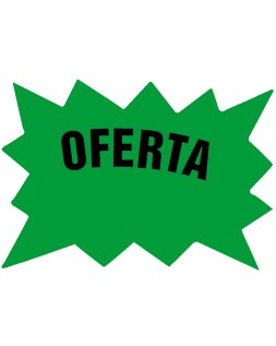 Etiqueta cartulina marcaprecios oferta verde fluorescente 160x110 mm bolsa de 50 etiquetas
