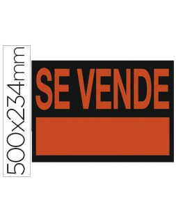 Cartel plastico archivo 2000 "se vende" rojo fluorescente 500x234 mm