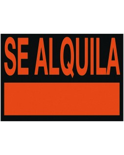 Cartel plastico archivo 2000 "se alquila" rojo fluorescente 500x234 mm